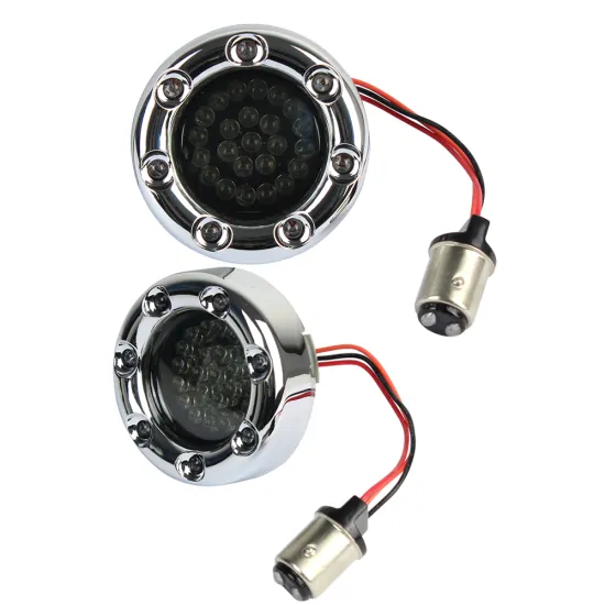 2" Rear Chrome LED Turn Signal Light Kit for Harley Motorcycle