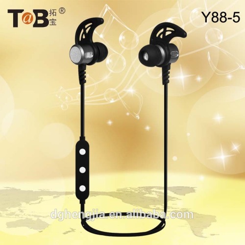 New arrivals best in-ear wireless bluetooth metal earbud earphone with soft silicone earpiece and flat cable