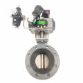 DN50-DN300 Pneumatic butterfly valve with metal seal flange