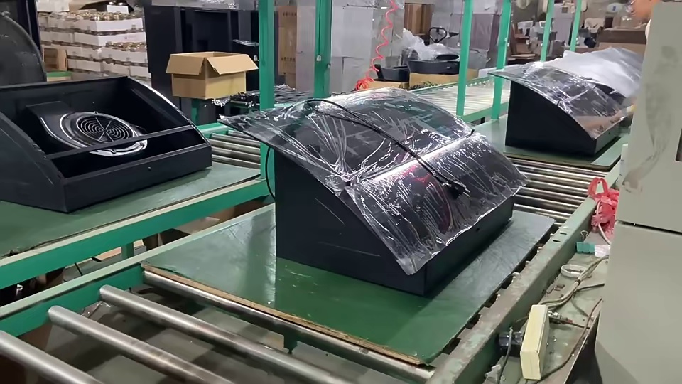 Black Chimney Hood with Automatic Cleaning Function Smoke and Grease Extractor Hood Range Hood For Household