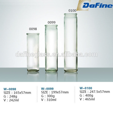 Clear tall glass candle holder recycled glass candle jar for religion home decoration