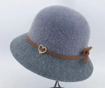 Wholesale Winter Knitting Caps and Bowknot Basin Hats for Middle-aged and Old Women