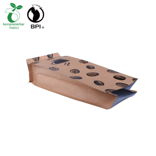 Flat Bottom Side Gusseted Biodegradable Coffee Packaging Bags