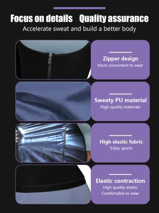Women's Sauna Suit: Zipper Workout Sweat Body Shaping Suit
