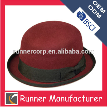 Short Brim and Round Top 100% Wool Hat