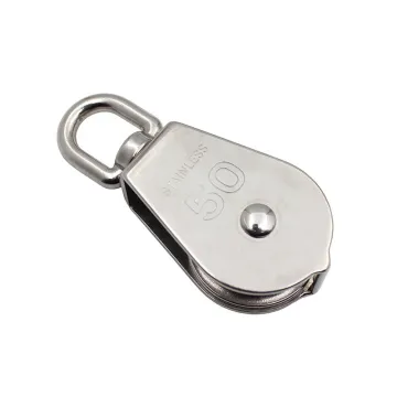 Stainless Steel 304 Single Pulley Traction Lifting Pulley 50MM Lifting Ring