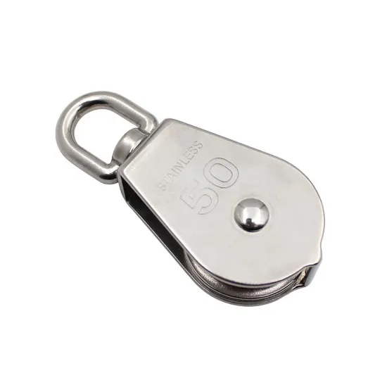 Stainless Steel 304 Single Pulley Traction Lifting Pulley 50MM Lifting Ring