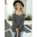 Women Waffle Knit Long Sleeve Sweater