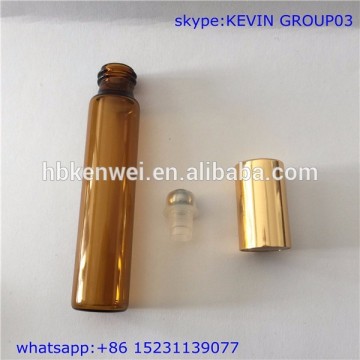 wholesale amber roll on glass bottle 10ml long thin bottle