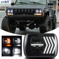 Square Dual Color Motorcycle Led Headlights