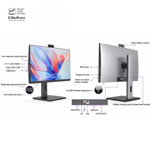 Window 11 AIO computer with press hidden camera