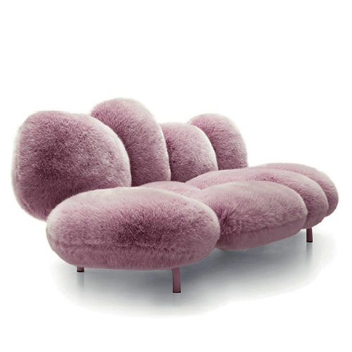 Diseño de tela de felpa sofá de la sala de estar de moda