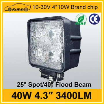 Hot selling 4.3inch 40W 3400LM led portable work light