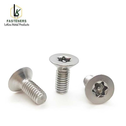Плоскія шрубы з патаемнай галоўкай з нержавеючай сталі, устойлівыя да ўмяшання