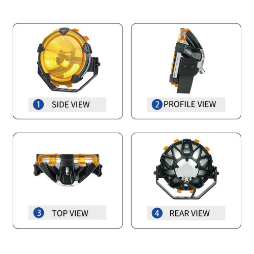 LiuHJG 12-80V White and Yellow Motorcycle Spotlight Auxiliary Lights With Amber Black Cover Led Light
