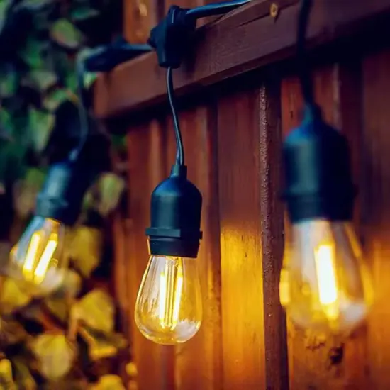 S14 Shatterproof Solar String Lights IP65 Waterproof Outdoor Garden Patio & Camping Warm White