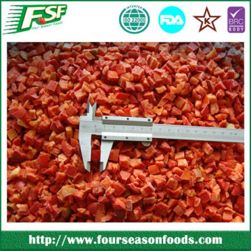 IQF / frozen red bell pepper diced