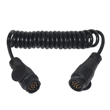 Europe Style 13 Pin Trailer Plug - Spring Cable Connector 3m for Car Trailers and Caravans