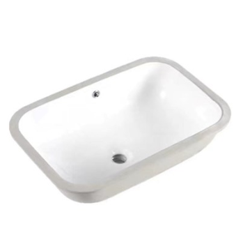 0421C Moderne dunne rand glanzende witte keramische onderbouw badkamer wastafel
