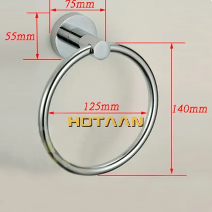 HOT SELLING, FREE SHIPPING, Bathroom towel holder, Stainless steel Wall-Mounted Round Towel Rings ,Towel Rack,YT-10991