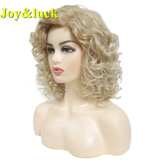 Blonde Color Woman Wholesale Wigs Ladies Wig for Black Women Party Brown Ombre Blonde Short Afro Kinky Curly Synthetic Hair Wigs