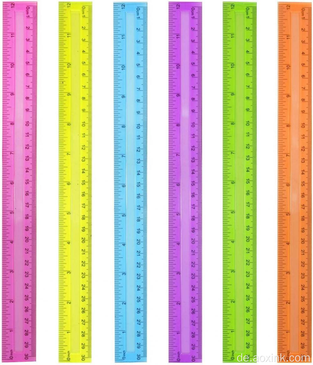 Transparente Herrscher Straight Kids Student Fashion Plastik 30 cm Herrscher für die Schule