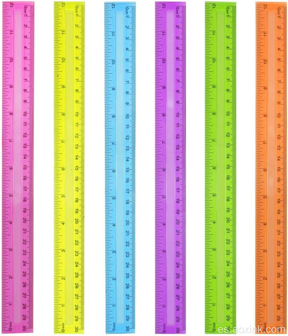 Regla transparente Straight Kids Fashion Fashion Plastic 30 cm Rulers para la escuela