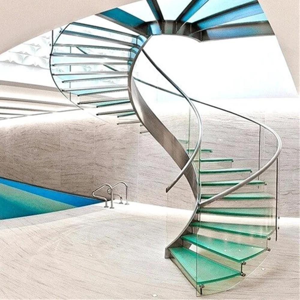 Curved balustrade bent tempered glass3