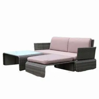 Nice rattan double sun lounger with powder coating and aluminum frame and UV protected