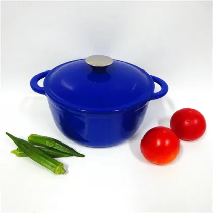Le Creuset-liked Blue Enamelled Cast Iron Dutch Oven Cookware