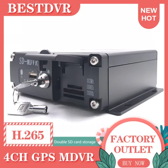School bus / truck / taxi black box traffic monitoring host ahd 1080p h.265 HD video 4CH dual SD card mobile DVR