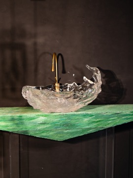 Transparent water Flowing Basin Crystal Hotel basin