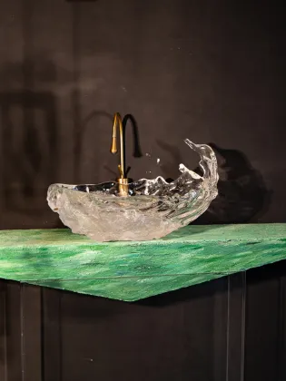 Transparent water Flowing Basin Crystal Hotel basin