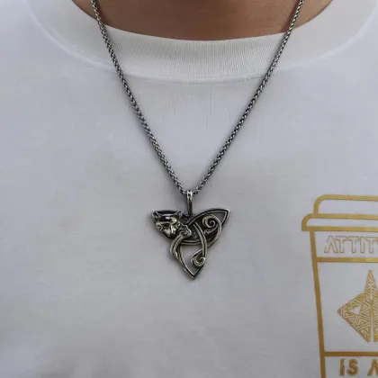 2024 Hot Sale Stainless Steel Nordic Viking Freya Pendant Necklace Gift for Women