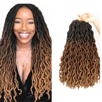 Goddess Faux locs Crochet Hair Soft Gypsy Loc Wavy Crochet Braids Dreadlocks Curly Wavy Twist Braiding Hair Extensions African