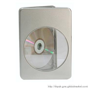 Hinged DVD tin case with window