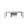 2020 newest reception desk office price modern light blue 2.4m conference table