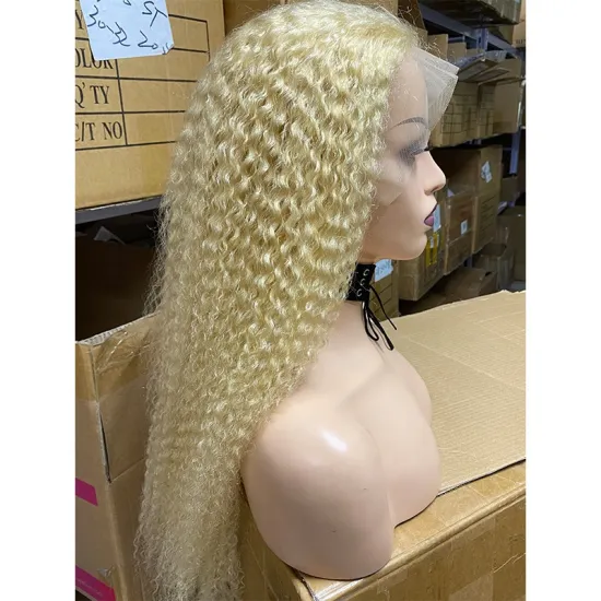 2021 wholesale raw human hair short virgin deep curly south korea 613  blonde  lace front wig
