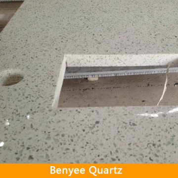 white galaxy quartz countertop for kitchen cabinet counter top in bullnose edge