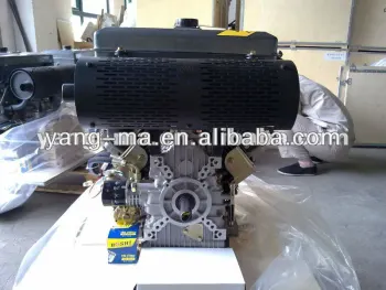 YM2V91, rated 20hps max 25HPs V-Twins horizontal/vertical shaft portable small 20hps Two Cylinders Air Cooled Diesel Engine