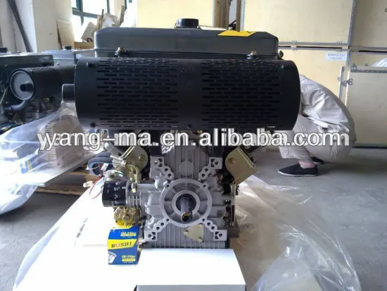 YM2V87, 17HPs OHV 4 Stoke V-Twin type vertical shaft air cooled two cylinder diesel engine