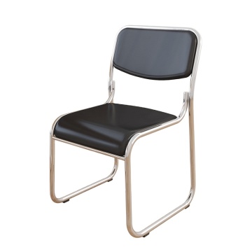 Simple Metal Frame PVC Leather Office Chair: A Stable, Modern, and Wheelless Home Office Solution