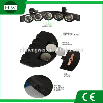 5 LED hat clip light ultra brightness Visor Fishing Clip Light camping lamp cap clip light
