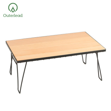 Foldable Outdoor Picnic Table With Wooden Desk