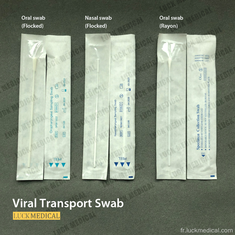 Virustransport kit étiquetage des tampons doubles