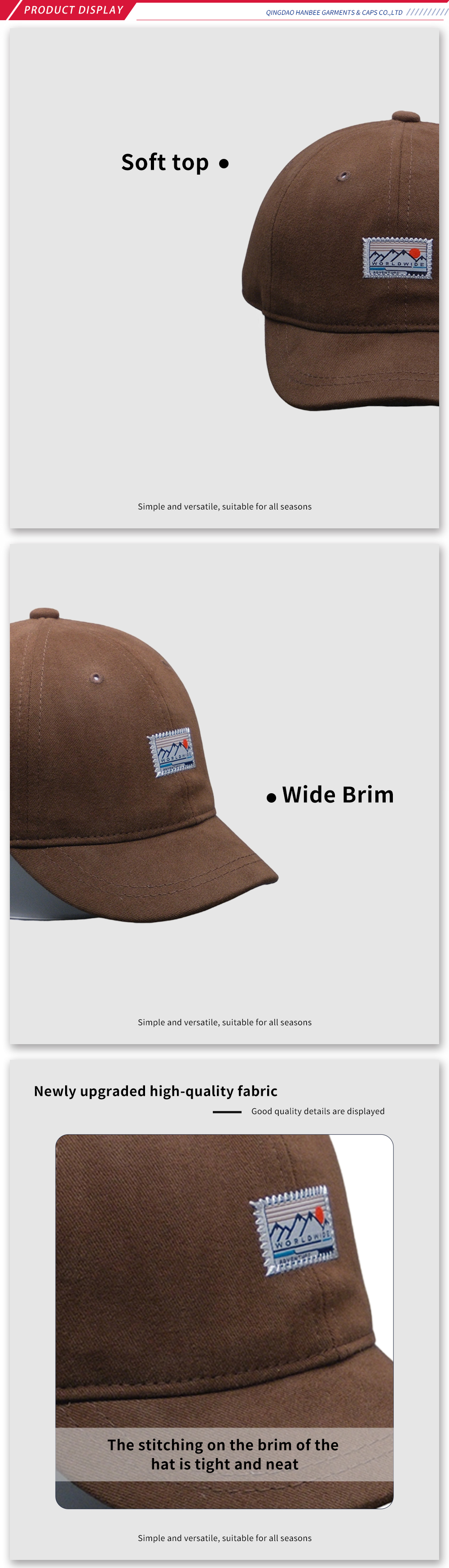 Soft Appliqué Peach Skin Baseball Cap