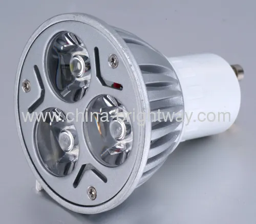 Aluminium Gu10 3x1w Led Spotlight 