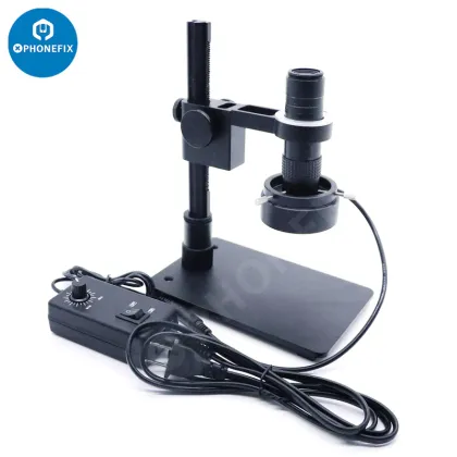 Microscope Adapter Industrial Video Microscope Camera Zoom 130X C-Mount Lens 40 LED Ring Light Stand Microscope Accessories