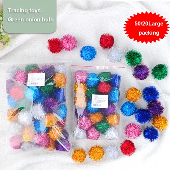 20/50/pcs Cat Toy Balls Colorful Ring Paper Shiny Interactive Sound Ball Crinkly Balls for Cats Sound Pet Toys TXTB1