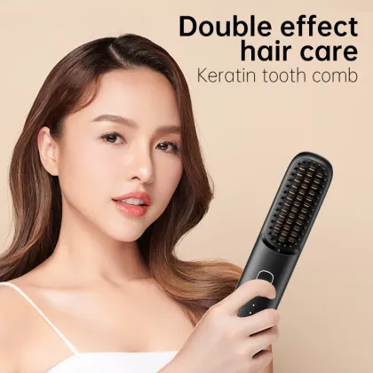 Professional Ionic Hair Comb: Fast PTC Heating Cordless Straightener